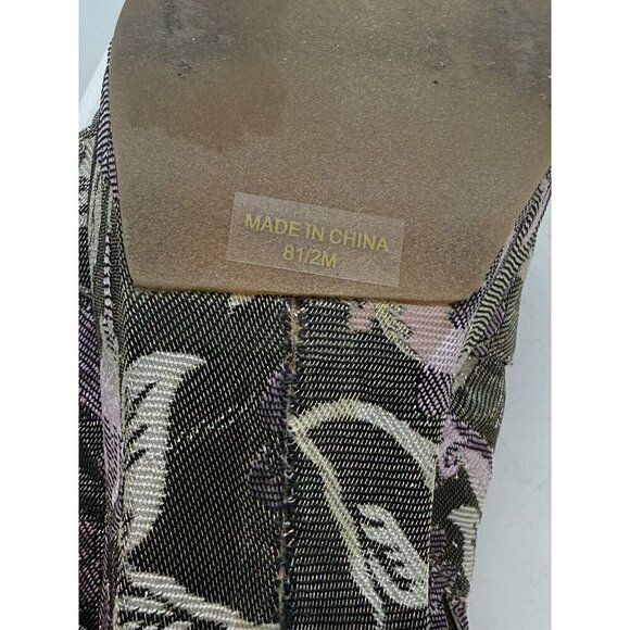 Rebecca Minkoff Jaden Platform Sandal 8.5 Jacquard Floral Slide Metallic Multi - Picture 7 of 7